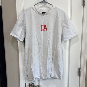 Casual White and Red Short Sleeve Tees / A22